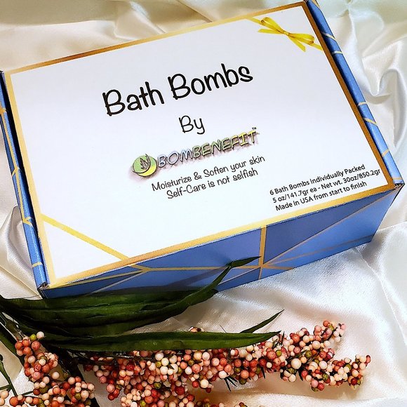 Bath Bombs 6 Assorted Set Essential Oils Epson Salts 5oz each Natural -100 % USA - Picture 5 of 5